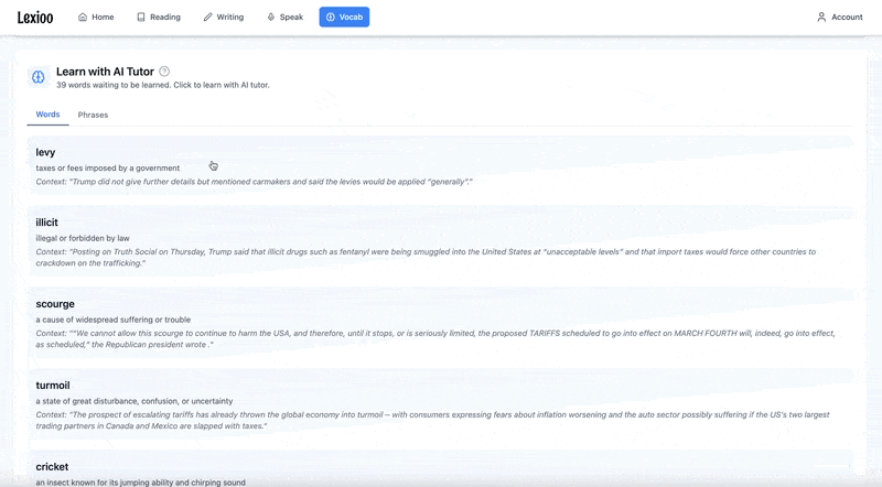 AI Vocabulary Tutor