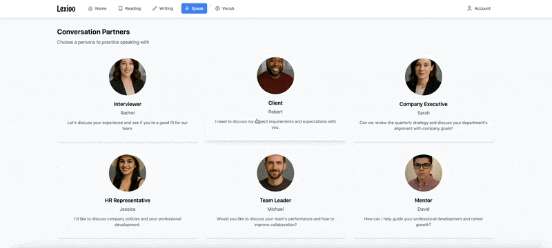 Lexioo Conversation Practice